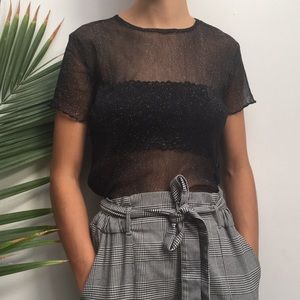Brandy Melville sheer sparkle top